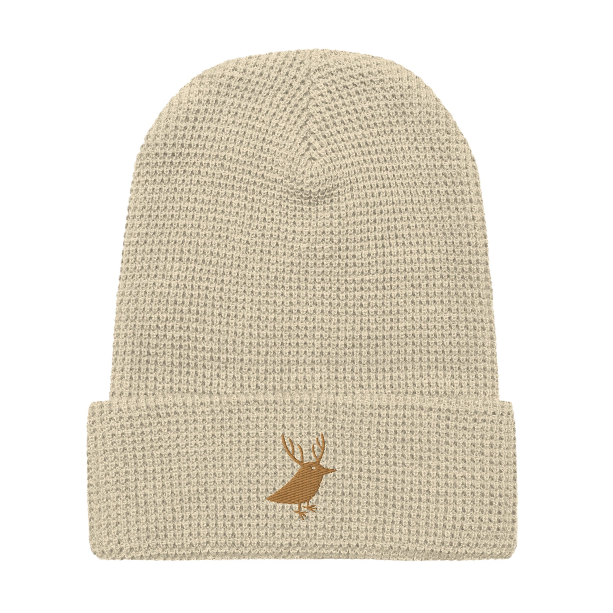 Women's waffle beanie for snowboarders, skiers and outdoor lovers birch