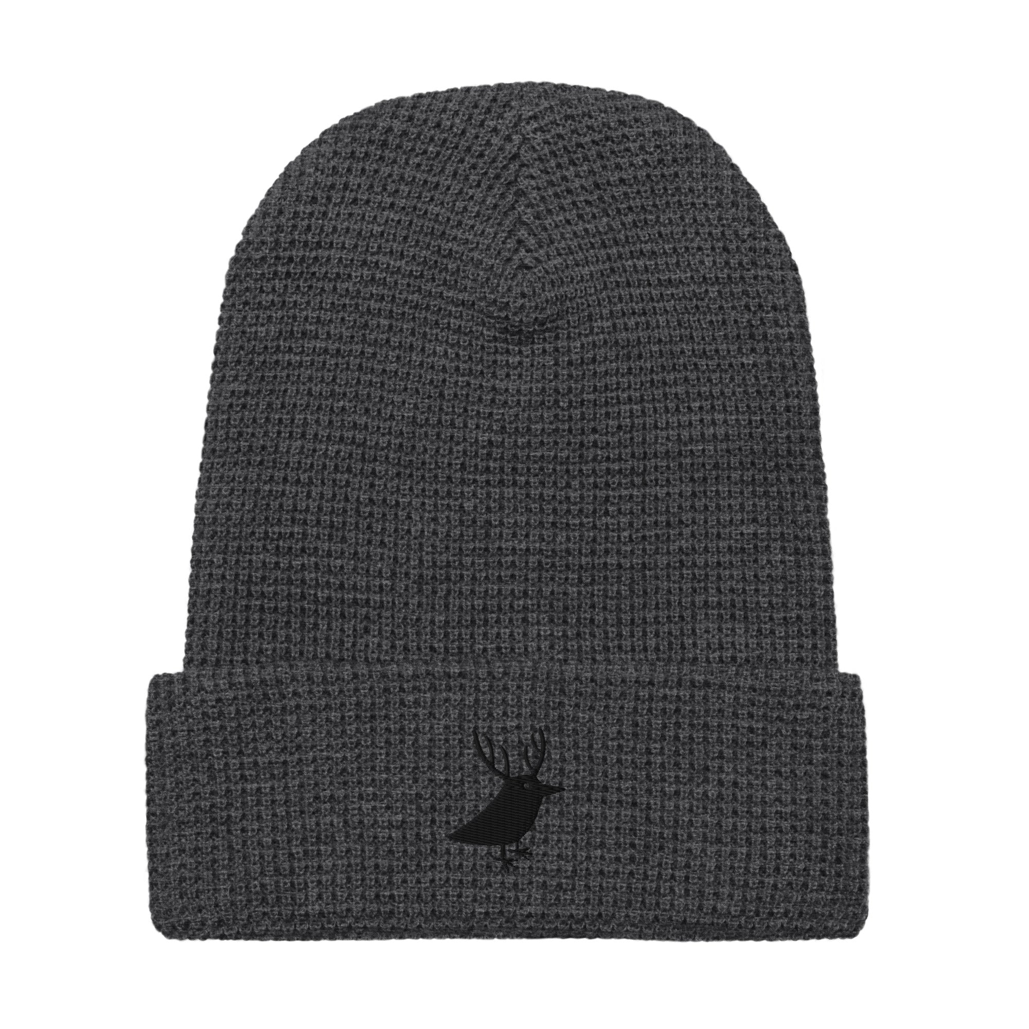 Women's waffle beanie for snowboarding and outdoor dark grey