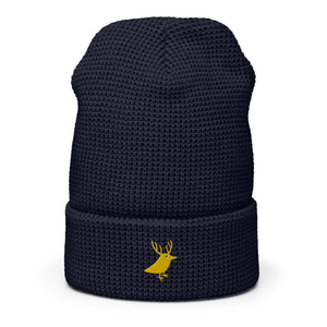 Men's waffle beanie for snowboarding and outdoor navy